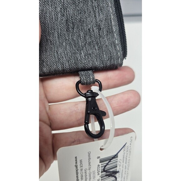 Geckobrands Zipper ID & Card Case Wallet With Lanyard - GRAY - NWT - Picture 5 of 7